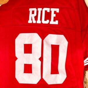 CHERRY RED JERRY RICE AUTHENTIC SAN FRANCISCO 49ers JERSEY!  NWOTS